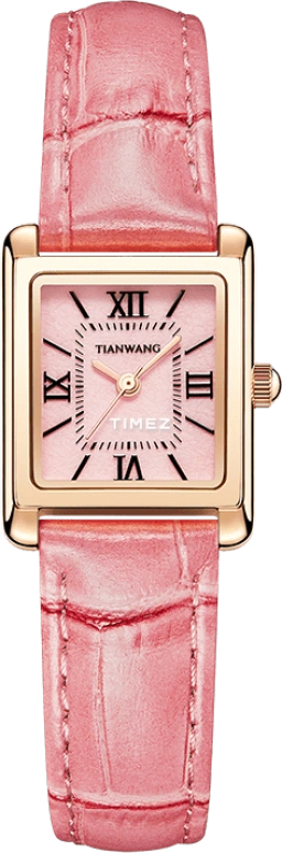 TianWang,Star ,Stainless Steel,Pink,Quartz,Hardlex,Square,LS31381P,LS31381P.LK.K