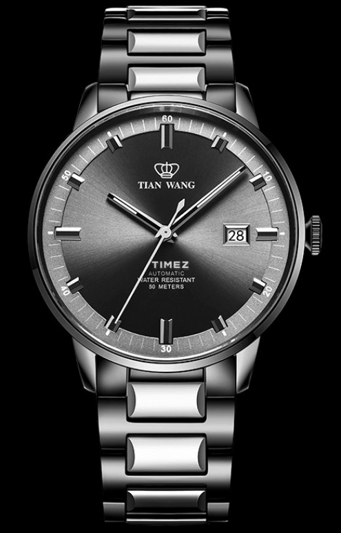 TianWang,MOUNTAINS 40mm,40mm,Stainless Steel,Black,Automatic,Day,Sapphire,Crystal Glass,GS51128N,GS51128N.D.N.N