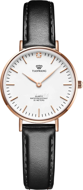 TianWang,TWINKLE 29mm,29mm,Stainless Steel,White,Quartz,Crystal Glass,Round,LS3851P,LS3851P.LB.W