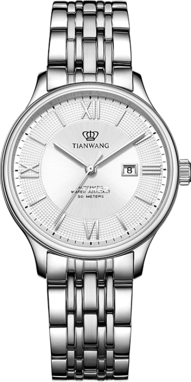 TianWang,Kunlun ,Stainless Steel,Silver White,Automatic,Day,Crystal Glass,LS51316S,LS51316S.D.S.S