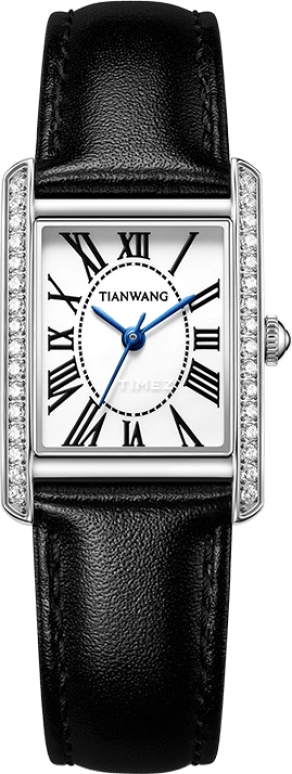 TianWang,Crush to Love 28mm,28mm,Stainless Steel,White,Quartz,Crystal Glass,Square,LS31394S,LS31394S.LB.W