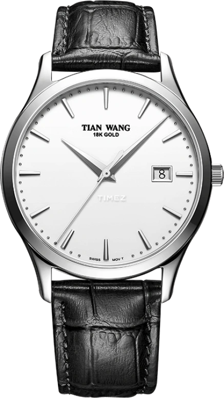 TianWang,Limited Edition 0mm,0mm,White Gold,White,Quartz,Day,Sapphire,Crystal Glass,GG31086S,GG31086S.D.LB.W