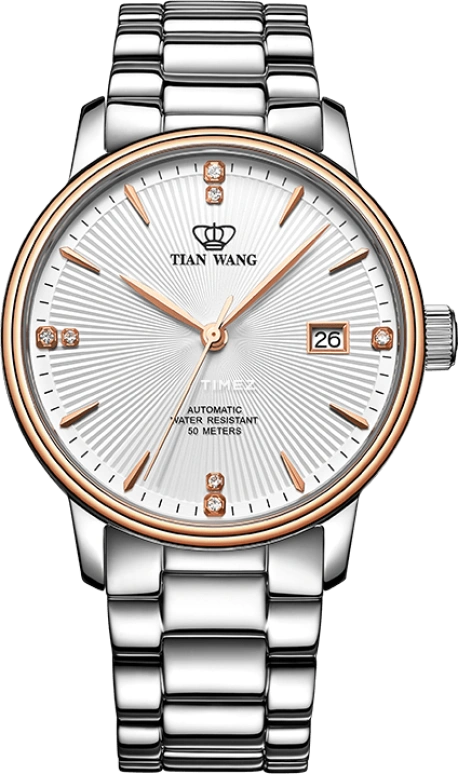 TianWang,Kunlun ,Stainless Steel,Rose Gold,Silver White,Automatic,Day,Sapphire,Glass,GS51002TP,GS51002TP.D.S.S