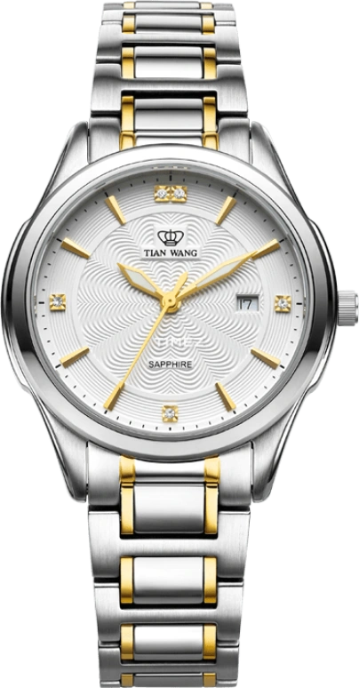 TianWang,Grace ,Stainless Steel,White,Quartz,Day,Sapphire,Crystal Glass,LS3638T,LS3638T/D