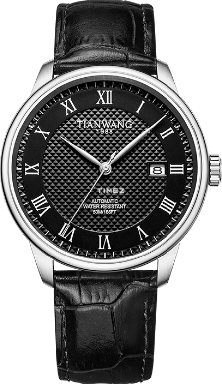 TianWang,Kunlun 42mm,42mm,Stainless Steel,Black,Automatic,Day,Sapphire,GS51363S,GS51363S.D.LB.B