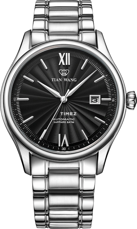 TianWang,Other ,Stainless Steel,Black,Automatic,Day,Sapphire,Glass,GS5909S,GS5909S/D