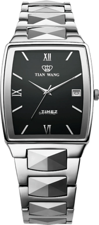 TianWang,Cardiac ,Stainless Steel,Black,Quartz,Day,Sapphire,Crystal Glass,GS3606S,GS3606S/D