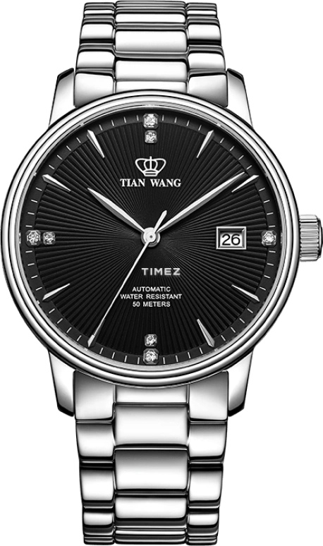 TianWang,Kunlun 0mm,0mm,Stainless Steel,Black,Automatic,Day,Sapphire,Glass,GS51002S,GS51002S.D.S.B