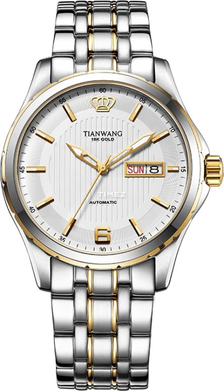 TianWang,18K GOLD ,Stainless Steel,Silver,Automatic,Date,Day,GS5732T,GS5732T.DD.T.KW