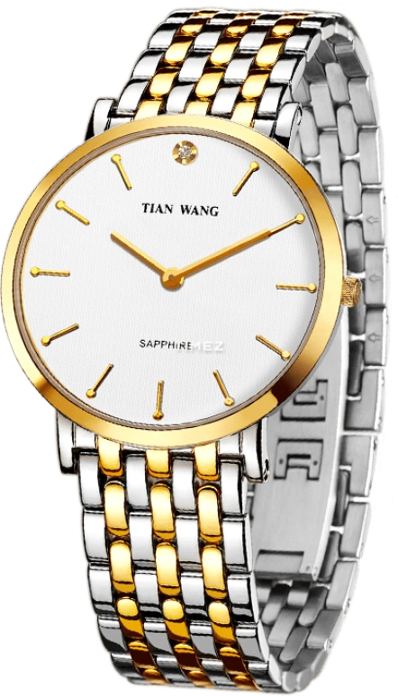 TianWang,Learned ,Stainless Steel,White,Quartz,Sapphire,Crystal Glass,Round,GS3528T
