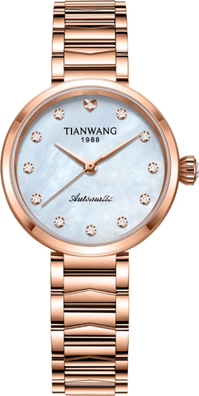 TianWang,MISS ONE 29mm,29mm,Stainless Steel,White,Automatic,Crystal Glass,Round,LS51325P,LS51325P.P.W