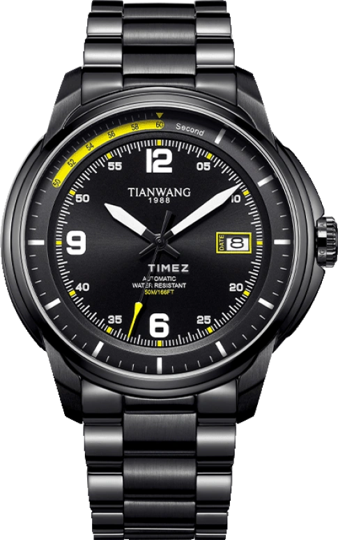 TianWang,X-Man ,Stainless Steel,Black,Automatic,Chronograph,Day,GS51210B,GS51210B.D.B.B