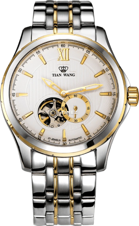 TianWang,Other ,Stainless Steel,White,Automatic,Sapphire,Glass,Round,GS5734T,GS5734T/D