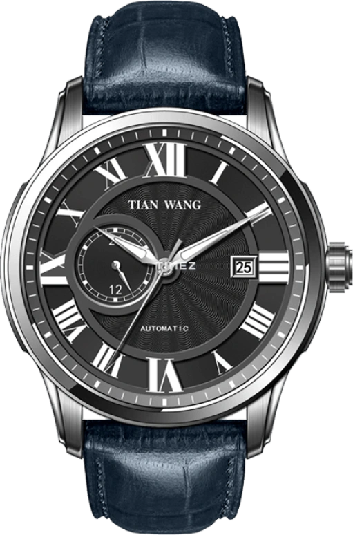 TianWang,Cardiac ,Stainless Steel,Black,Automatic,Day,Sapphire,Crystal Glass,GS5902S,GS5902S/DD