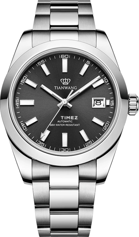 TianWang,Other 40mm,40mm,Stainless Steel,Black,Automatic,Day,Sapphire,GS51358S,GS51358S.D.S.B