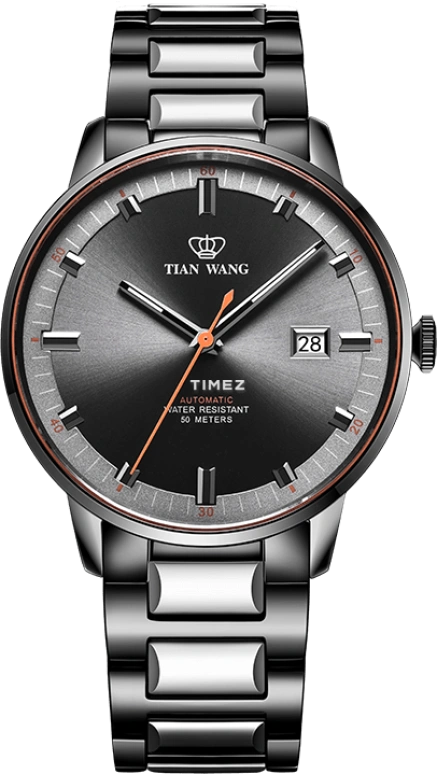 TianWang,MOUNTAINS 42mm,42mm,Stainless Steel,Black,Automatic,Day,Sapphire,Crystal Glass,GS51128N,GS51128N.D.N.NO