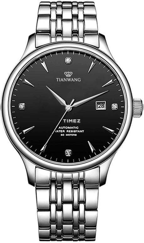 TianWang,Kunlun 41.50mm,41.50mm,Stainless Steel,Black,Automatic,Day,Sapphire,Glass,GS5876S,GS5876S.D.S.B.A