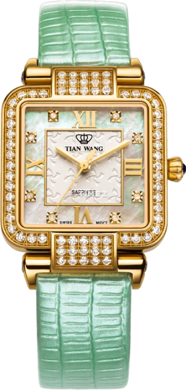 TianWang,Morbidezza ,Stainless Steel,White,Quartz,Sapphire,Crystal Glass,Square,LS3662G