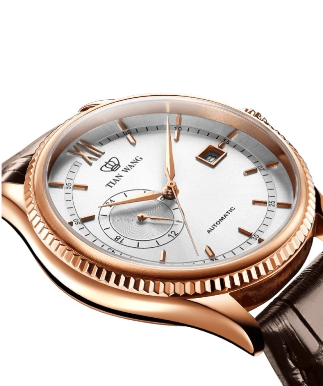 TianWang,Kunlun ,Stainless Steel,Rose Gold,White,Automatic,Day,Sapphire,Glass,GS5956P,GS5956P.DD.LC.W