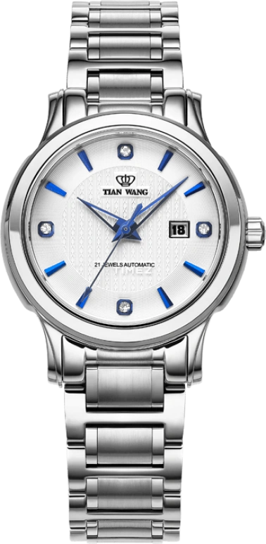 TianWang,Round Times ,Stainless Steel,White,Automatic,Day,Sapphire,Crystal Glass,LS5580S,LS5580S/D