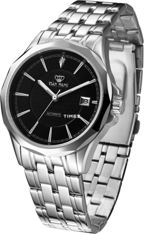 TianWang,Other ,Stainless Steel,Black,Automatic,Day,Sapphire,Crystal Glass,GS5793S,GS5793S/D