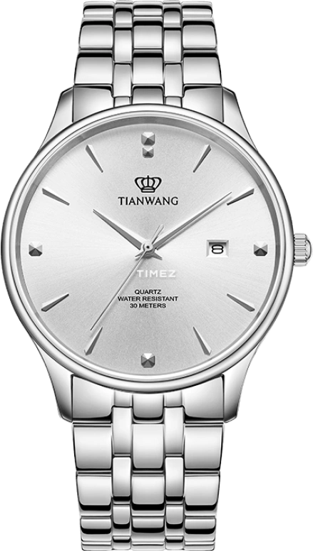 TianWang,Sea ,Stainless Steel,Silver White,Quartz,Day,Glass,GS31314S,GS31314S.D.S.S