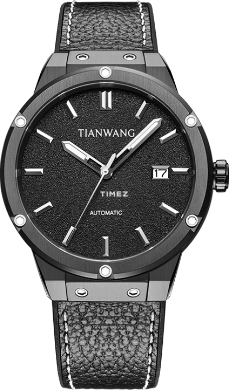 TianWang,Other ,Stainless Steel,Black,Automatic,Day,Sapphire,Crystal Glass,GS51191B,GS51191B.D.LB.B