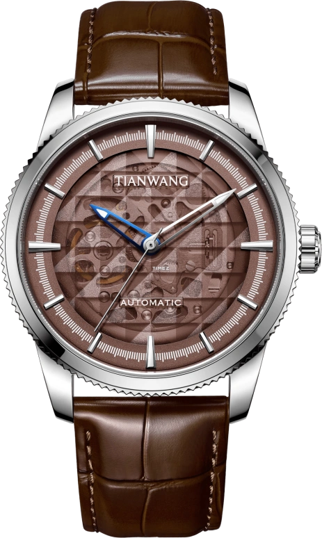 TianWang,Triumph 42mm,42mm,Stainless Steel,Coffee,See-through,Automatic,Sapphire,Round,GS51382S,GS51382S.LC.C