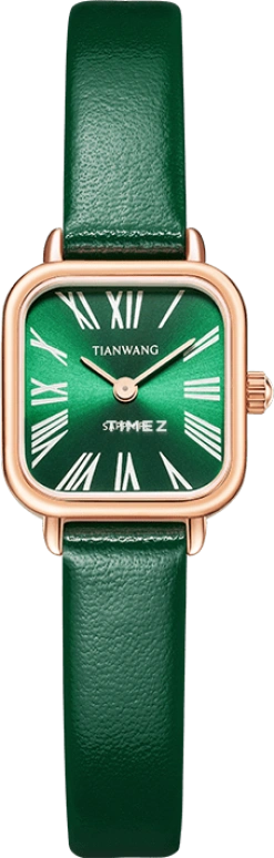 TianWang,Crush to Love 20x21mm,20x21mm,Stainless Steel,Green,Quartz,Sapphire,Glass,Square,LS31277P,LS31277P.LE.E
