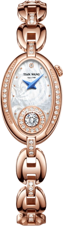 TianWang,Morbidezza ,Stainless Steel,White,Quartz,Sapphire,Glass,Oval,LS3908P