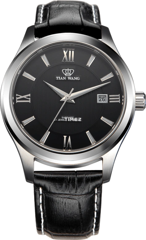 TianWang,Other 40mm,40mm,Stainless Steel,Black,Automatic,Day,Sapphire,Glass,GS5750S,GS5750S/D-B