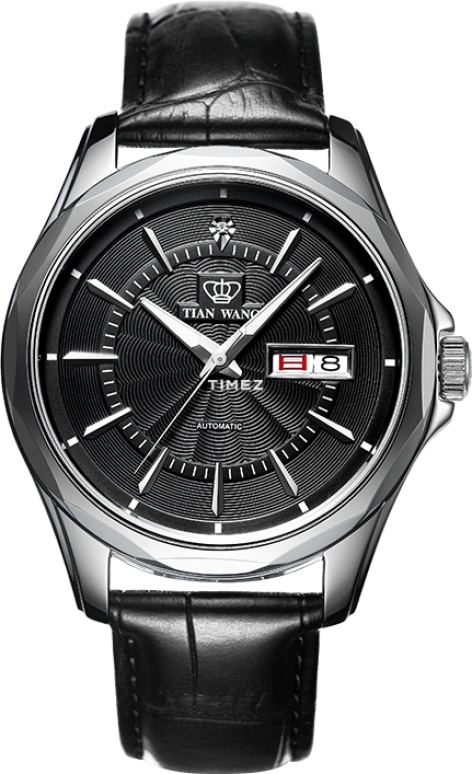 TianWang,MOUNTAINS ,Stainless Steel,Black,Automatic,Date,Day,GS5751S,GS5751S/DD-B