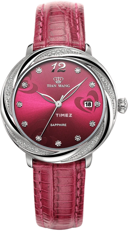 TianWang,Other ,Stainless Steel,Rose,Red,Quartz,Day,Sapphire,Glass,LS3832S,LS3832S/D-R