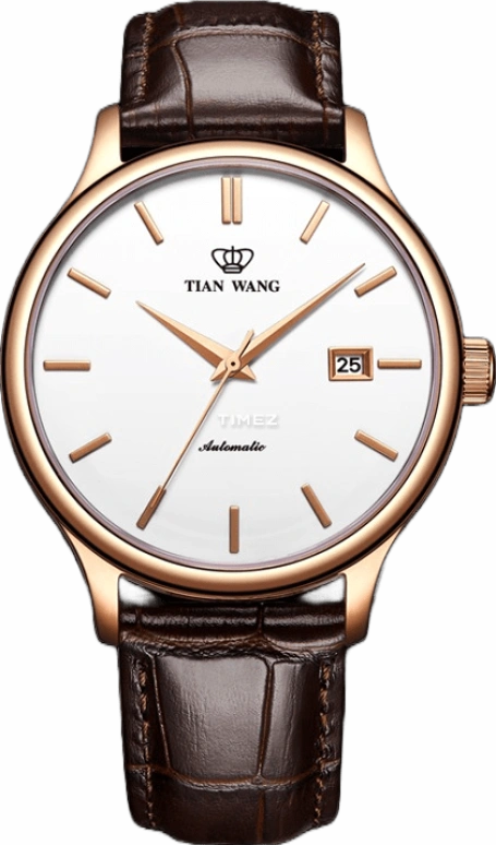 TianWang,Kunlun 41.50mm,41.50mm,Stainless Steel,Rose Gold,White,Automatic,Day,Sapphire,Crystal Glass,GS5912P,GS5912P/D-W-1