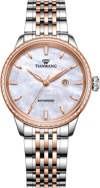 TianWang,Glory 32.50mm,32.50mm,Stainless Steel,White,Automatic,Day,Crystal Glass,LS51303TP,LS51303TP.D.TP.W-1