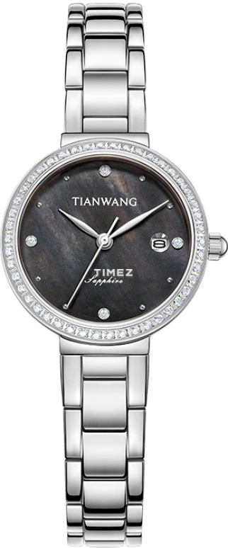 TianWang,Star 26mm,26mm,Stainless Steel,Black,Quartz,Day,Sapphire,Glass,LS31309S,LS31309S.D.S.B