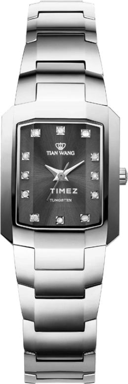 TianWang,Sharp ,Stainless Steel,Gunmetal,Quartz,Sapphire,Crystal Glass,Square,LT3335N