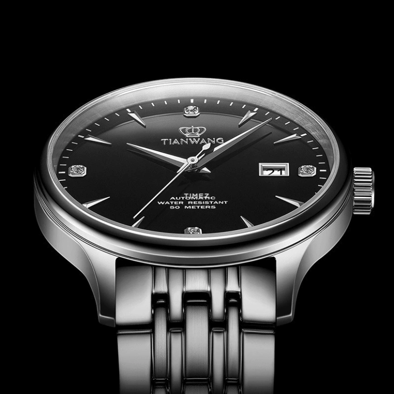 TianWang,Kunlun 41.50mm,41.50mm,Stainless Steel,Black,Automatic,Day,Sapphire,Glass,GS5876S,GS5876S.D.S.B.A