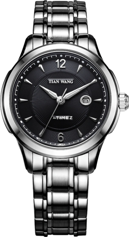 TianWang,Round Times ,Stainless Steel,Black,Automatic,Day,Sapphire,Crystal Glass,LS5739S,LS5739S/D