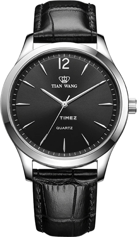 TianWang,Sea ,Stainless Steel,Black,Quartz,Glass,Round,GS3994S,GS3994S.LB.B