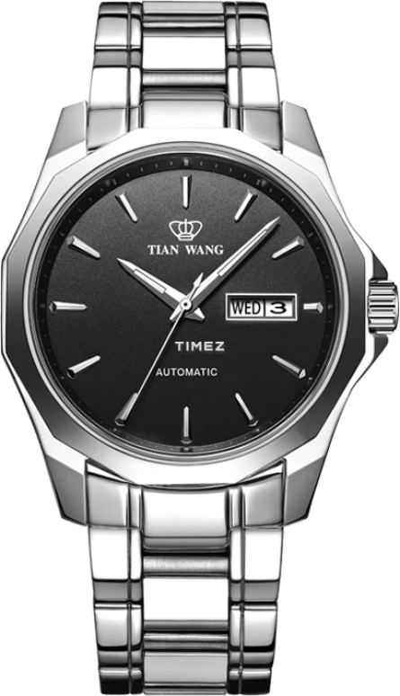 TianWang,MOUNTAINS 43.50mm,43.50mm,Stainless Steel,Black,Automatic,Date,Day,GS51018S,GS51018S.DD.S.B