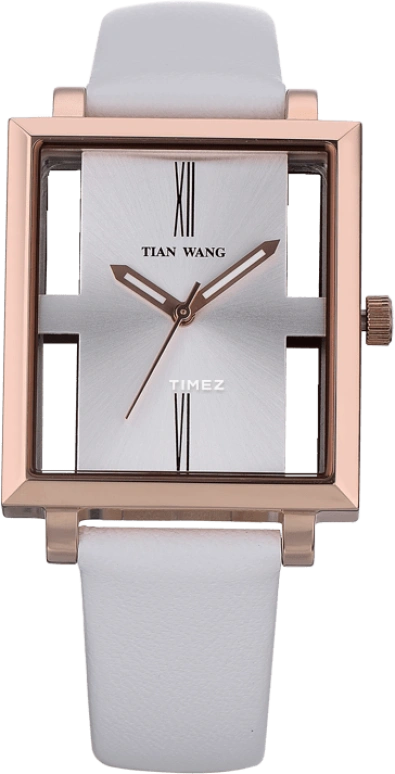 TianWang,Other ,Stainless Steel,Rose Gold,White,Quartz,Crystal Glass,Rectangular,LS3698P
