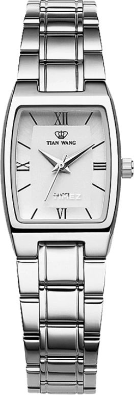 TianWang,Other ,Stainless Steel,Silver White,Quartz,Hardlex,Glass,Tonneau,LS3597S