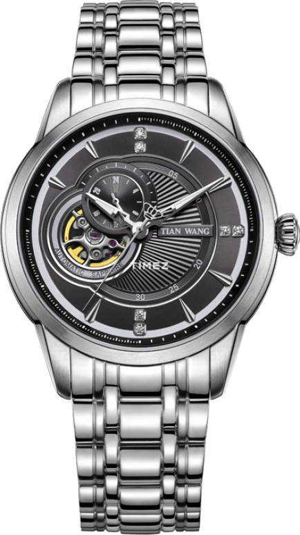 TianWang,Cardiac 40.50mm,40.50mm,Stainless Steel,Black,Automatic,Sapphire,Glass,Round,GS5882S,GS5882S.D
