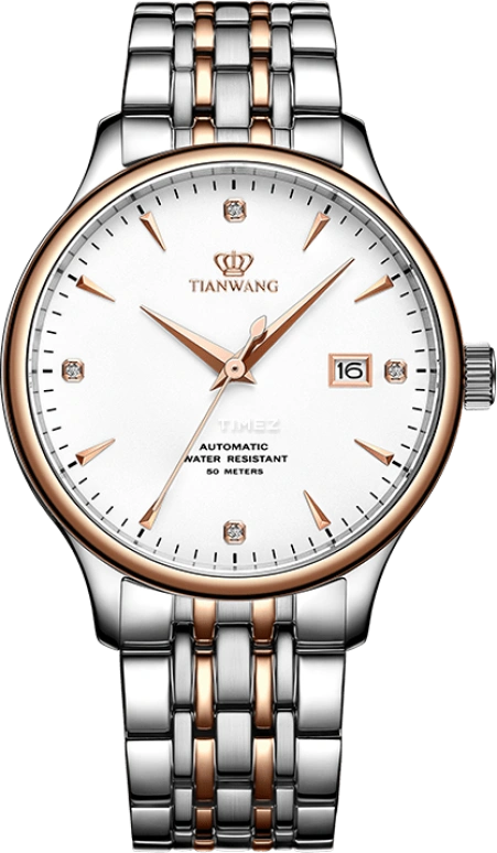 TianWang,Kunlun 41.50mm,41.50mm,Stainless Steel,White,Automatic,Day,Crystal Glass,GS5876TP,GS5876TP.D.TP.W