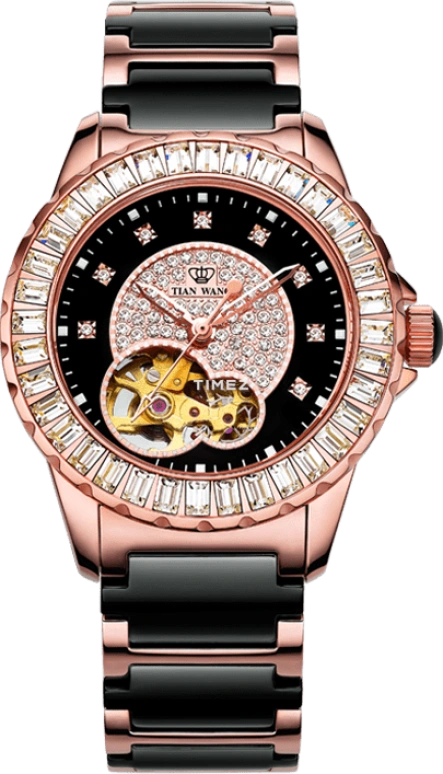 TianWang,Shine ,Stainless Steel,Black,Automatic,Sapphire,Crystal Glass,Round,LS3610PB