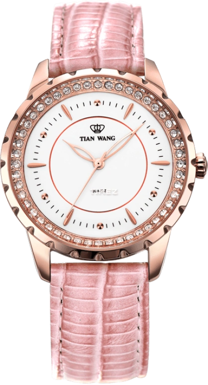 TianWang,Other ,Stainless Steel,Rose Gold,White,Quartz,Glass,Round,LS3795P,LS3795P-PK