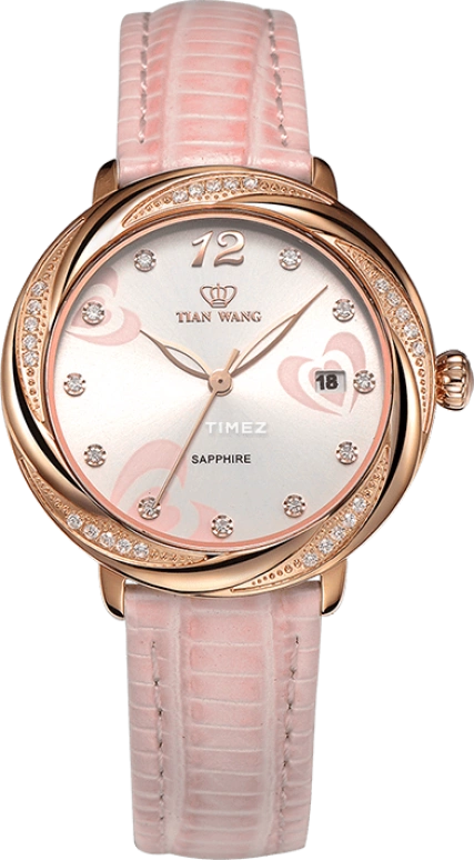 TianWang,Other ,Stainless Steel,Rose Gold,Pink,Quartz,Day,Sapphire,Glass,LS3832P,LS3832P/D-PK
