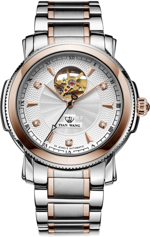 TianWang,Elite ,Stainless Steel,White,Automatic,Sapphire,Crystal Glass,Round,8689