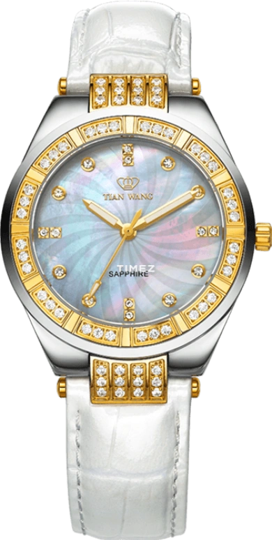 TianWang,Shine ,Stainless Steel,White,Quartz,Sapphire,Glass,Round,LS3665T